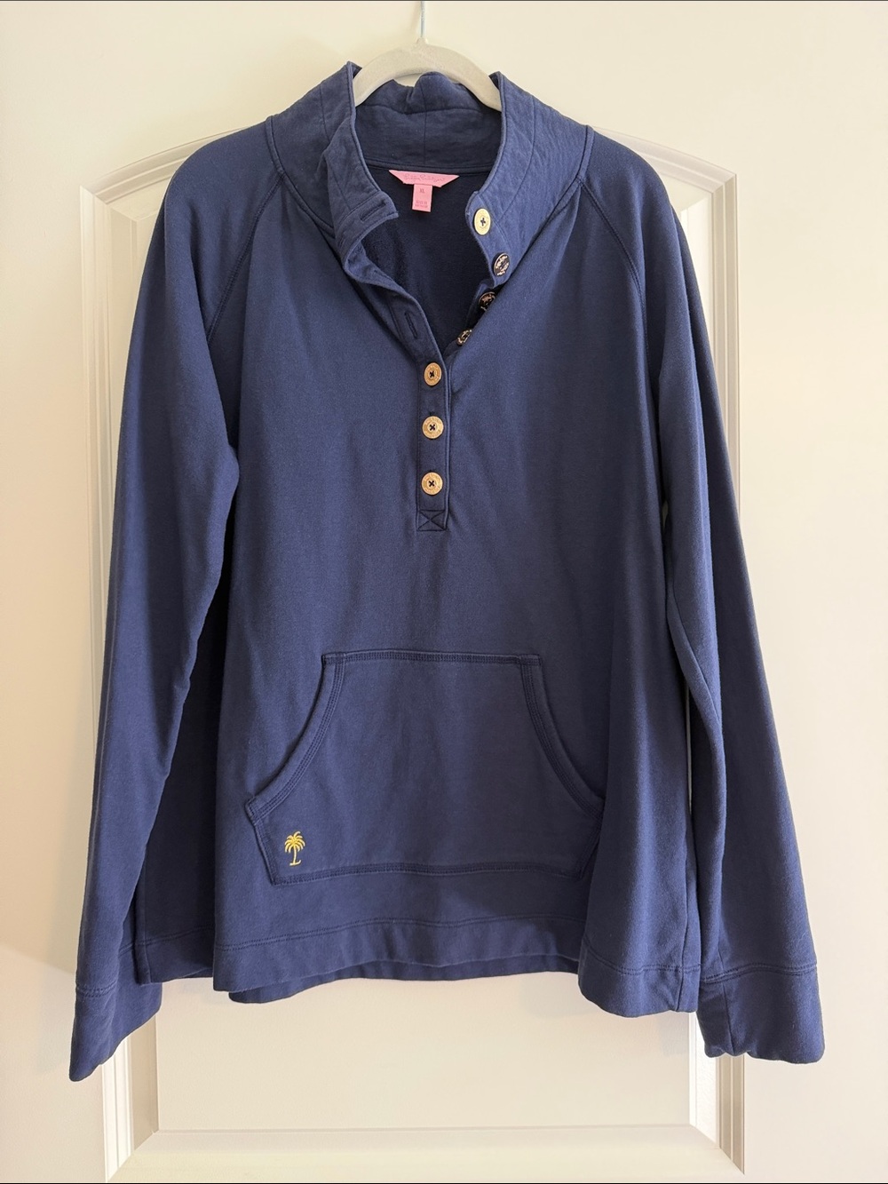 Lilly Pulitzer 1/4 Button Navy Pullover Sweatshirt